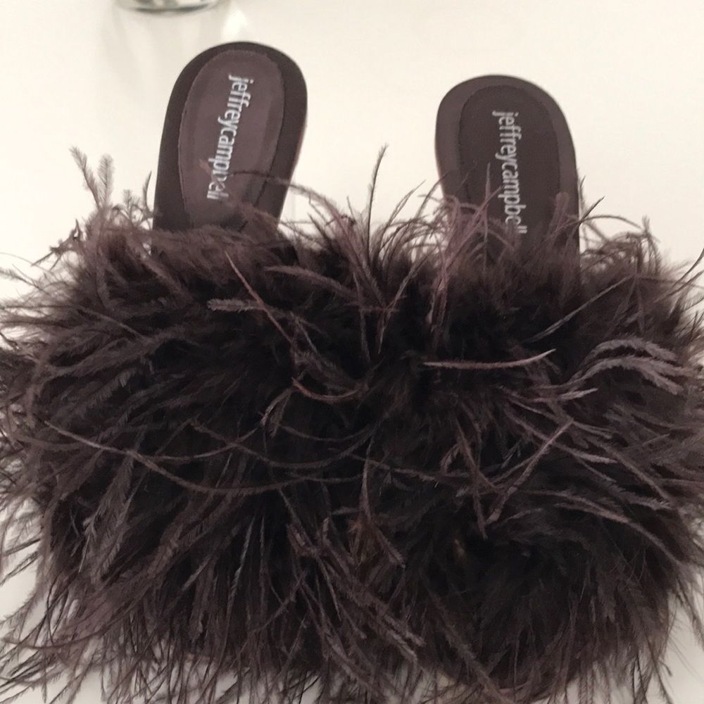Jeffrey Campbell Daisy Feather  Boa Heels size 6.5 - Picture 9 of 16